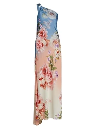 Kavi Floral One-Shoulder Gown