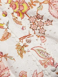 Niti Floral Eyelet Cotton Maxi Shirtdress
