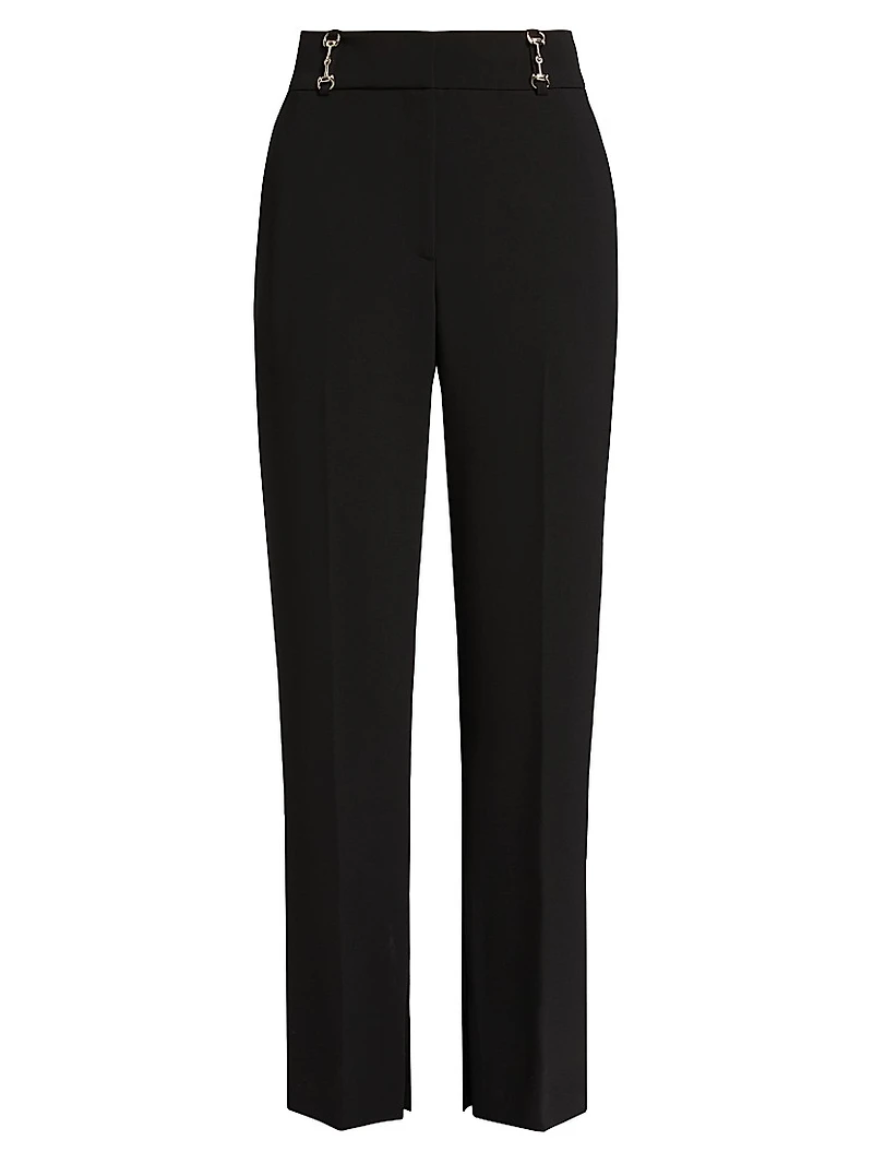 Paisleigh Horsebit Stretch Straight-Leg Trousers