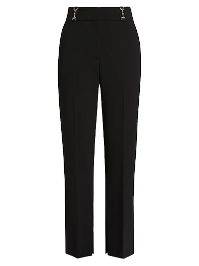 Paisleigh Horsebit Stretch Straight-Leg Trousers