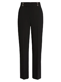 Paisleigh Horsebit Stretch Straight-Leg Trousers