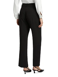 Paisleigh Horsebit Stretch Straight-Leg Trousers