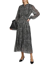 Rue Polka Dot Long-Sleeve Maxi Dress