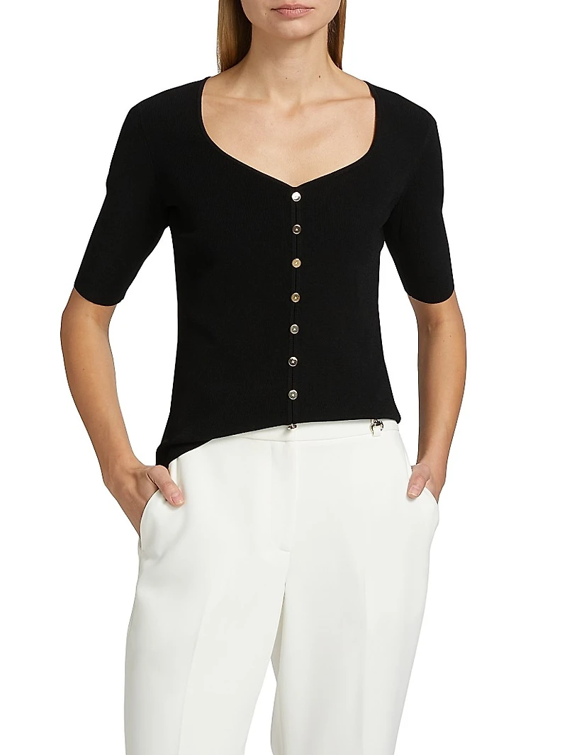 Jessica Sweetheart Neck Fitted Sweater