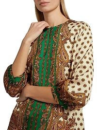 Isa Jewel Paisley Long-Sleeve Blouse