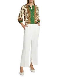 Isa Jewel Paisley Long-Sleeve Blouse