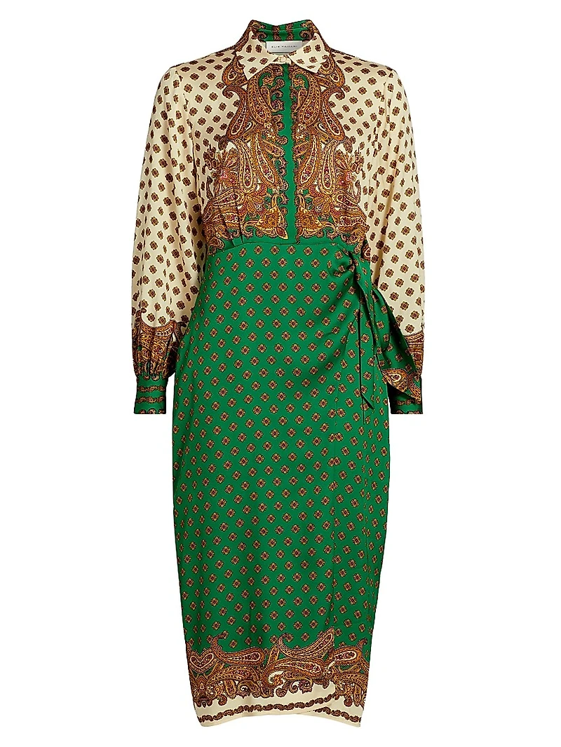 Vero Jewel Paisley Wrap Midi-Dress