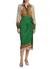 Vero Jewel Paisley Wrap Midi-Dress