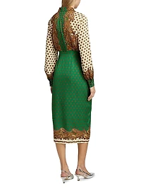 Vero Jewel Paisley Wrap Midi-Dress