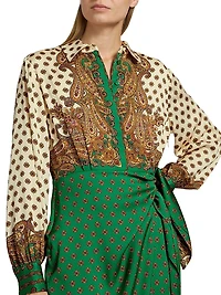 Vero Jewel Paisley Wrap Midi-Dress