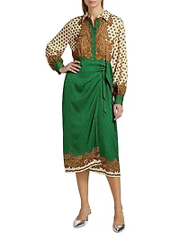 Vero Jewel Paisley Wrap Midi-Dress