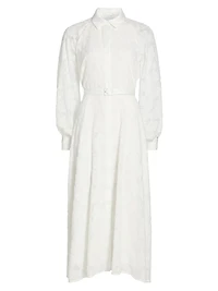 Kassiani Lace Long-Sleeve Midi-Shirtdress