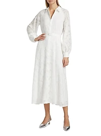Kassiani Lace Long-Sleeve Midi-Shirtdress