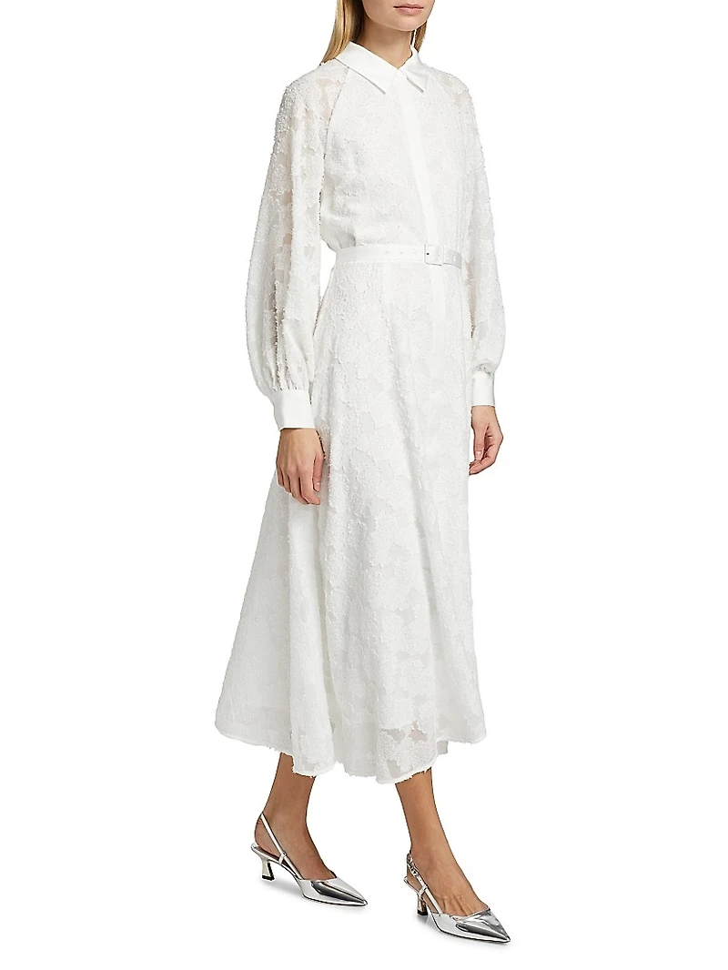 Kassiani Lace Long-Sleeve Midi-Shirtdress