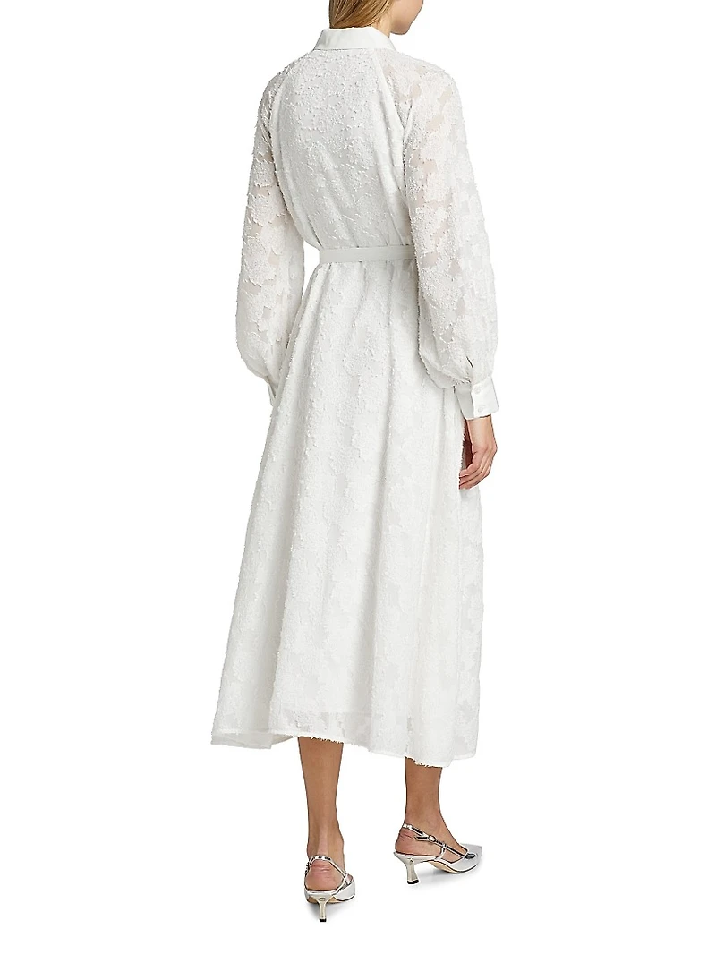 Kassiani Lace Long-Sleeve Midi-Shirtdress