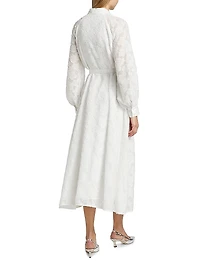 Kassiani Lace Long-Sleeve Midi-Shirtdress