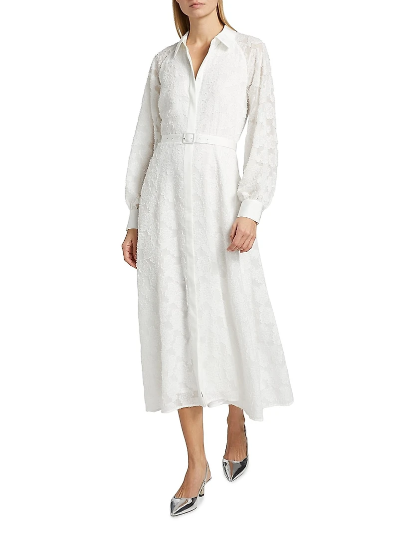 Kassiani Lace Long-Sleeve Midi-Shirtdress