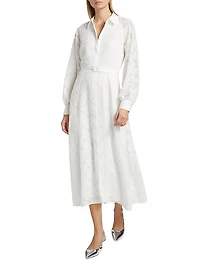 Kassiani Lace Long-Sleeve Midi-Shirtdress