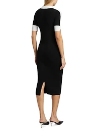 Myra Contrast-Trim Midi-Sweaterdress