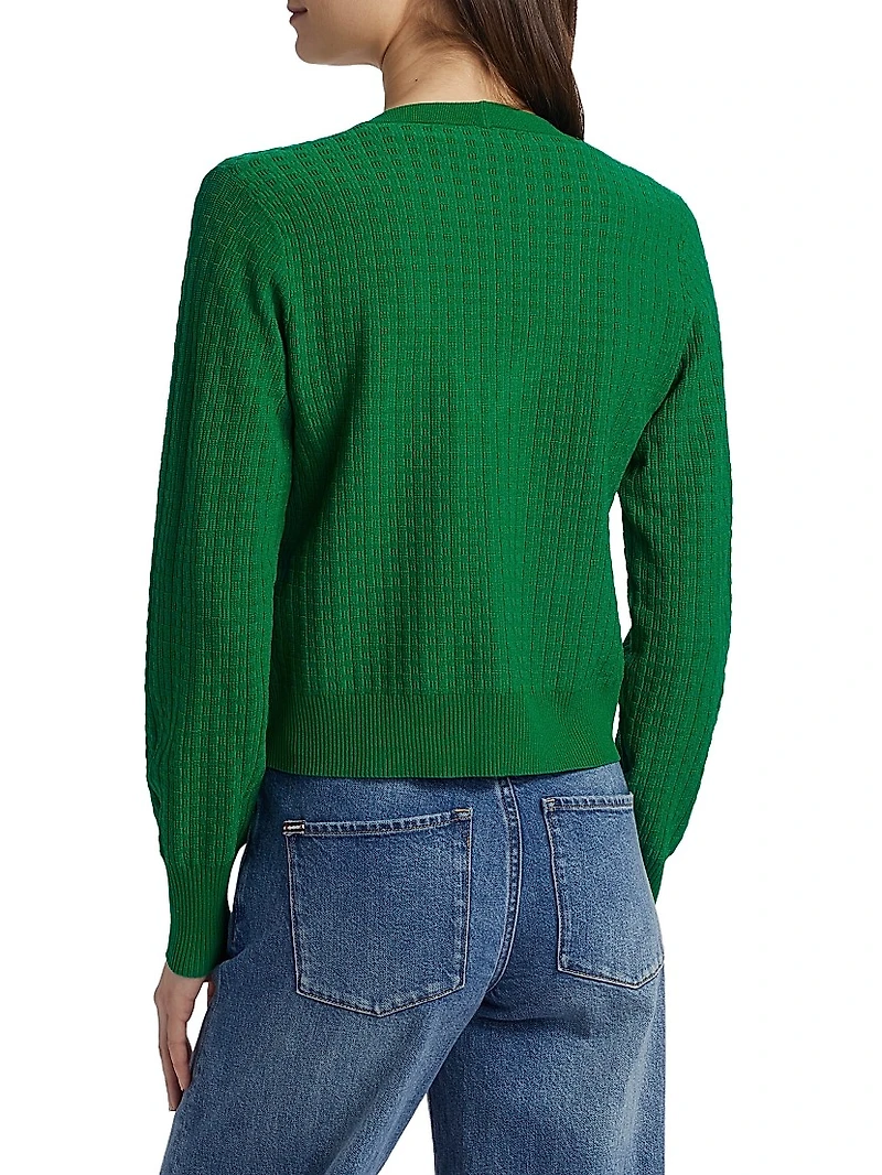 Oaklee V-Neck Chain-Link Cardigan