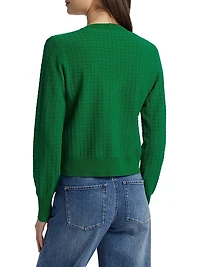 Oaklee V-Neck Chain-Link Cardigan