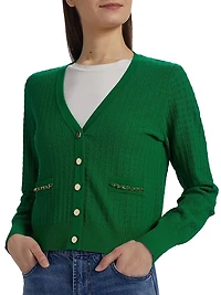 Oaklee V-Neck Chain-Link Cardigan