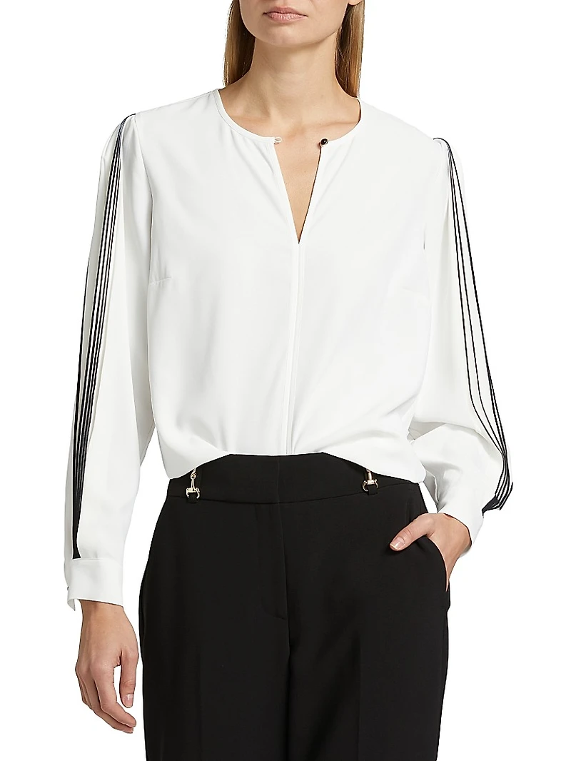Spring Ellis Contrast Long Sleeve Blouse