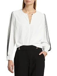 Spring Ellis Contrast Long Sleeve Blouse