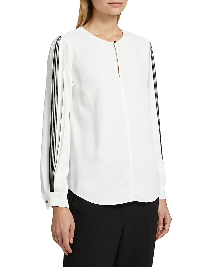 Spring Ellis Contrast Long Sleeve Blouse