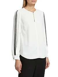 Spring Ellis Contrast Long Sleeve Blouse