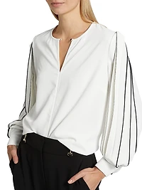 Spring Ellis Contrast Long Sleeve Blouse