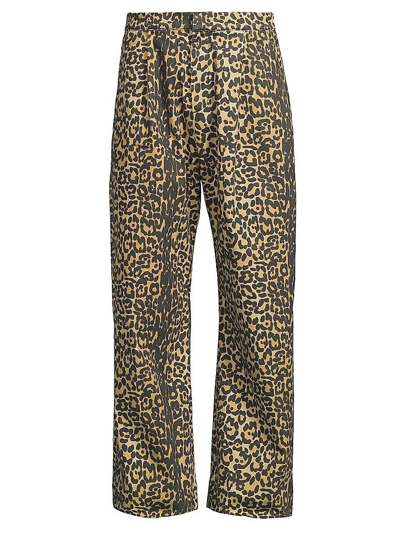 Leopard Drop-Crotch Trousers