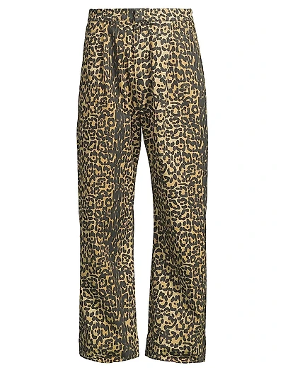 Leopard Drop-Crotch Trousers