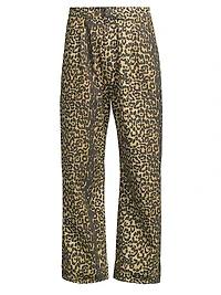 Leopard Drop-Crotch Trousers