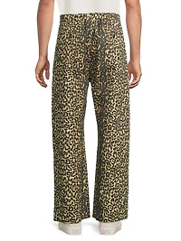 Leopard Drop-Crotch Trousers