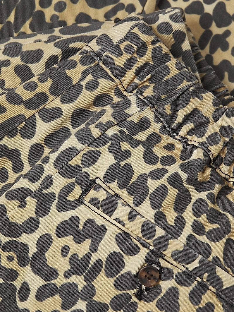 Leopard Drop-Crotch Trousers
