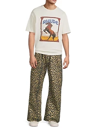 Leopard Drop-Crotch Trousers