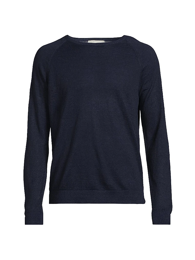 Linen Raglan-Sleeve Sweater