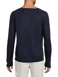 Linen Raglan-Sleeve Sweater