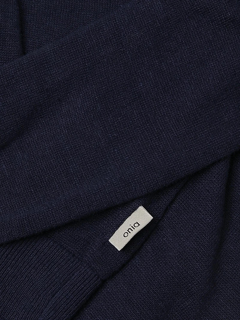 Linen Raglan-Sleeve Sweater