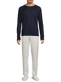 Linen Raglan-Sleeve Sweater