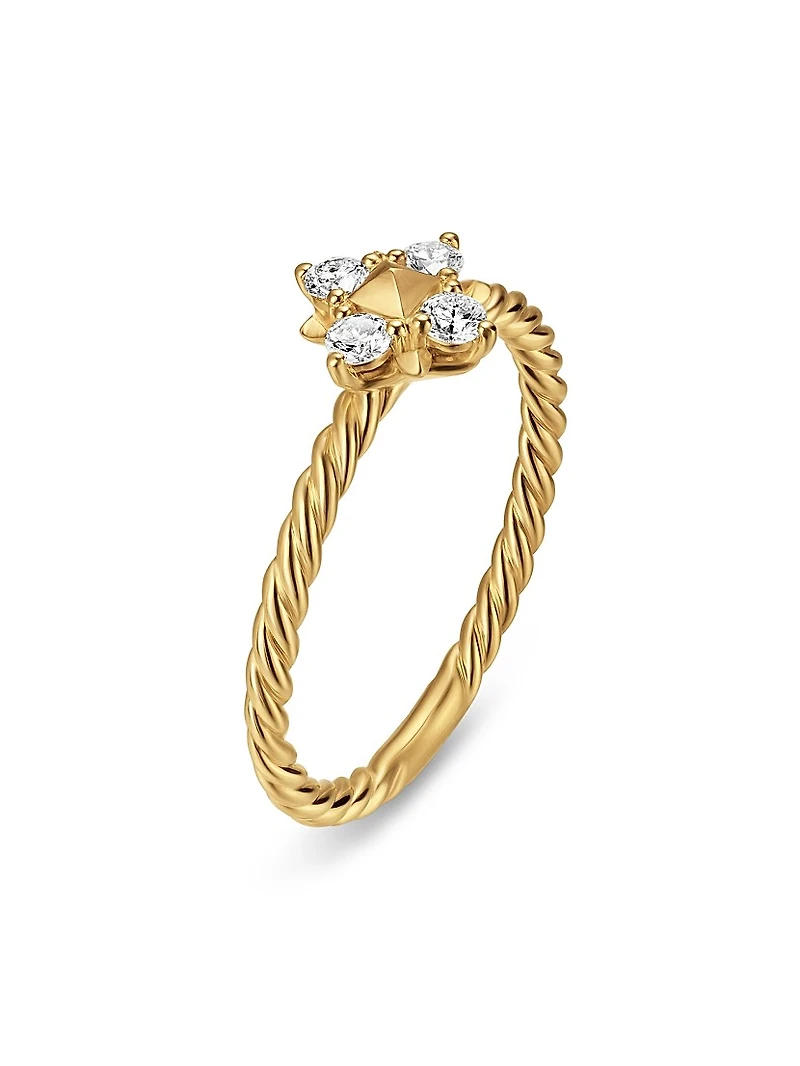 Petite Modern Renaissance Pyramid Ring 18K Yellow Gold
