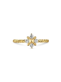 Petite Modern Renaissance Pyramid Ring 18K Yellow Gold