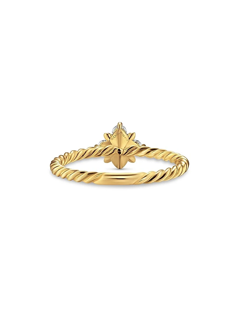 Petite Modern Renaissance Pyramid Ring 18K Yellow Gold
