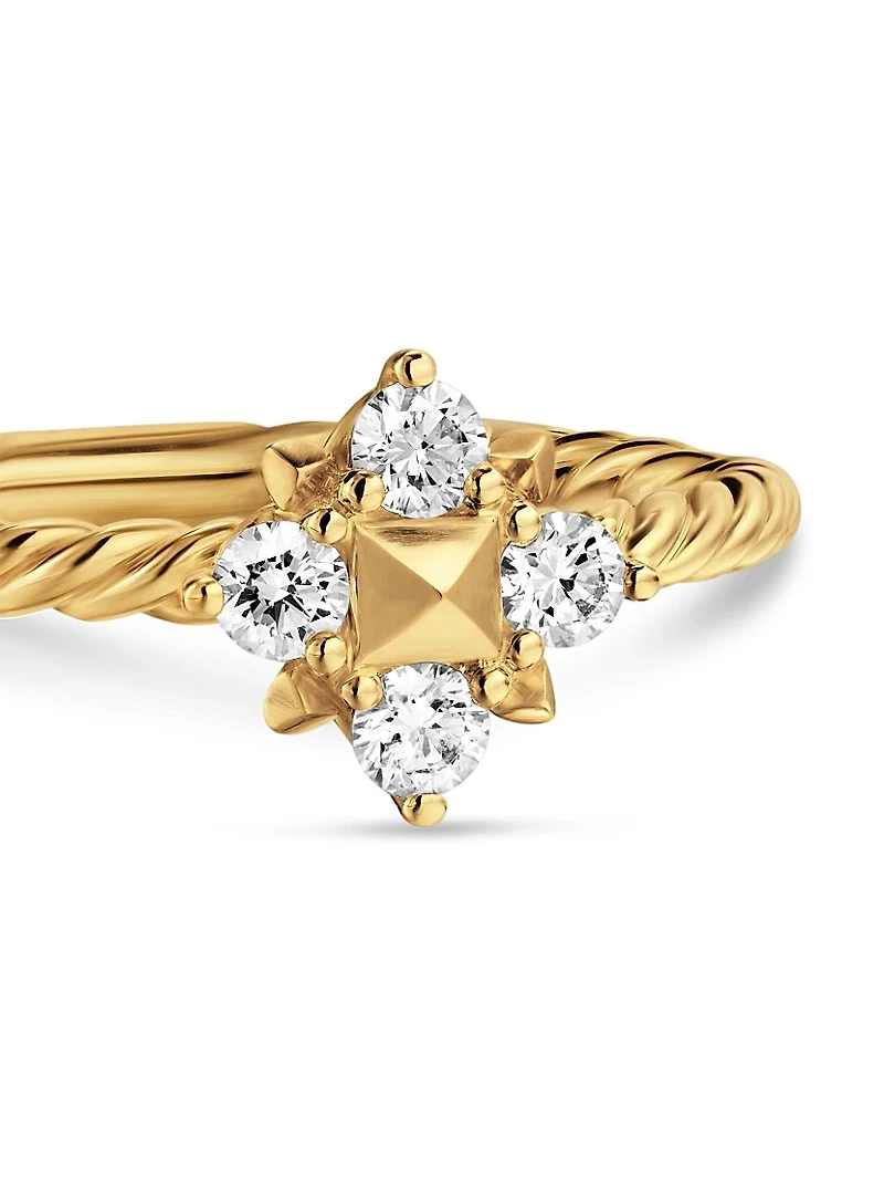 Petite Modern Renaissance Pyramid Ring 18K Yellow Gold