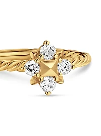 Petite Modern Renaissance Pyramid Ring 18K Yellow Gold
