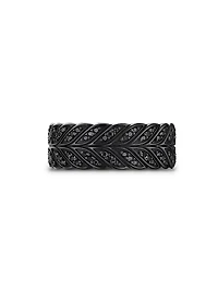 Chevron Pavé Band Ring Black Titanium, 9MM