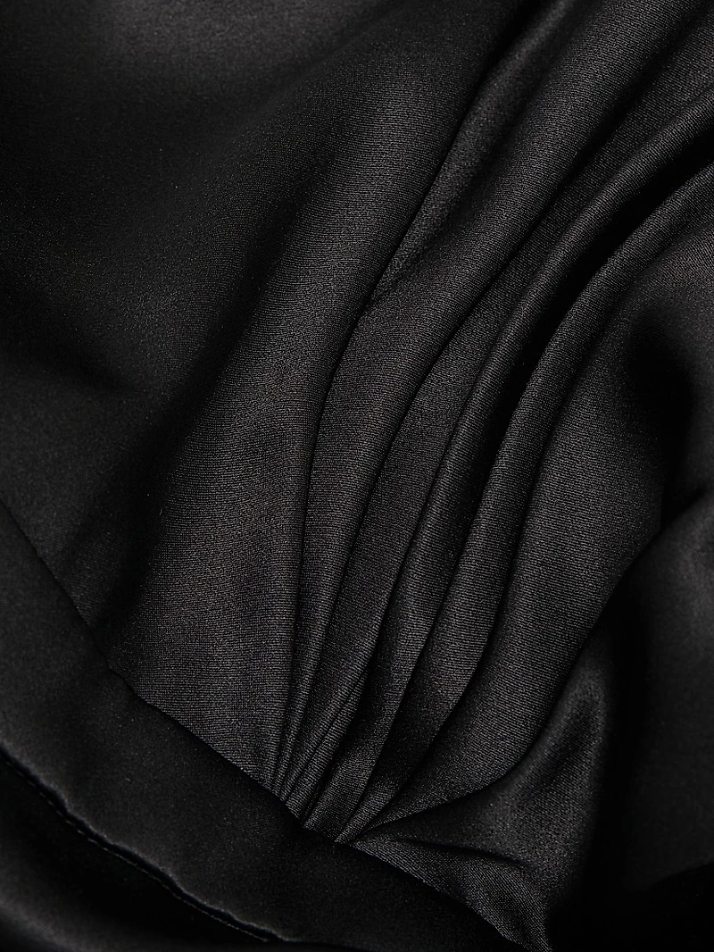Essy Silk Plunging V-Halterneck Gown