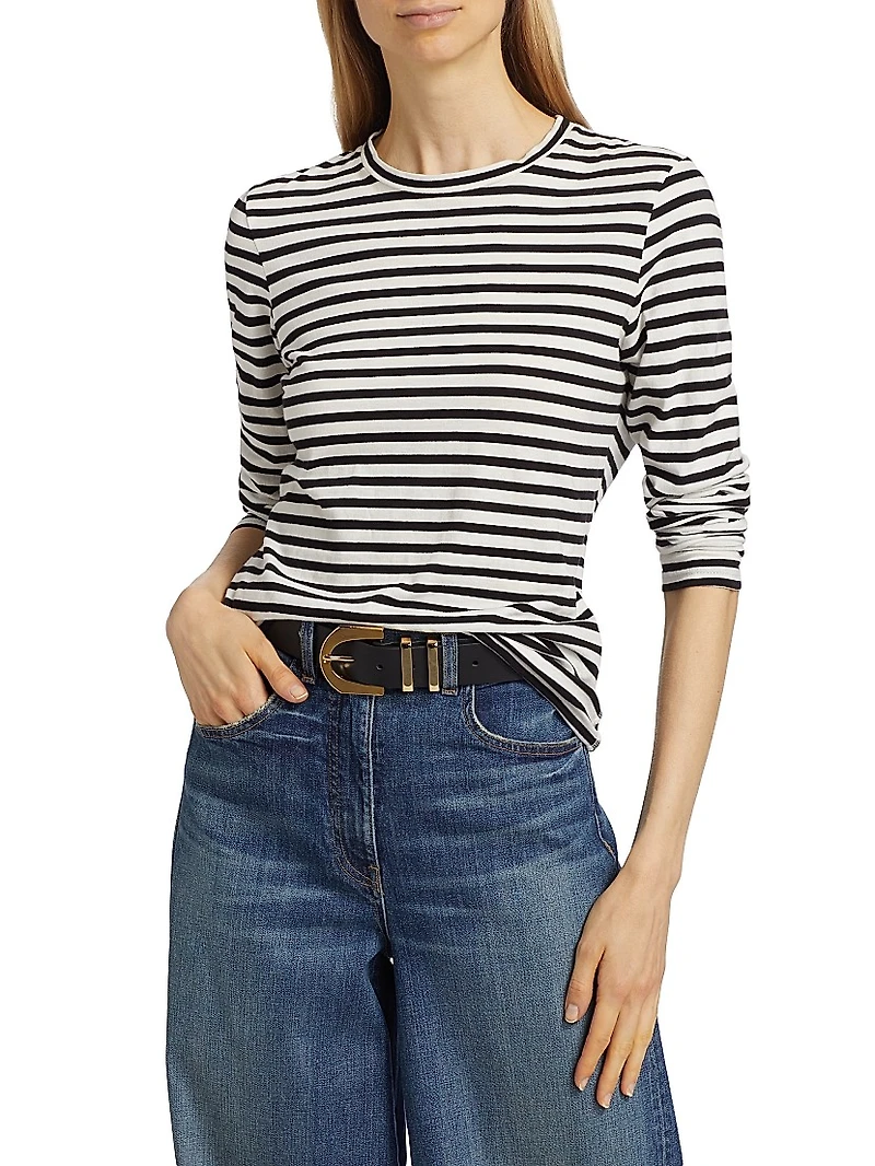 Susana Striped Cotton Long-Sleeve T-Shirt