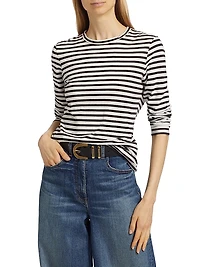 Susana Striped Cotton Long-Sleeve T-Shirt